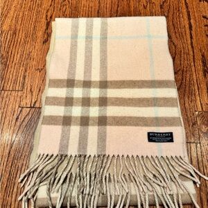Burberry Beige Checkered Scarf